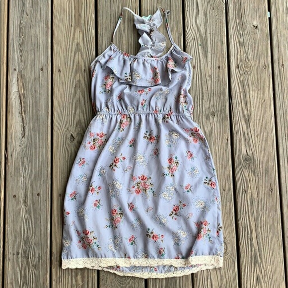 Maurices Dresses & Skirts - Maurices Belted Blue Floral Racerback Casual Dress